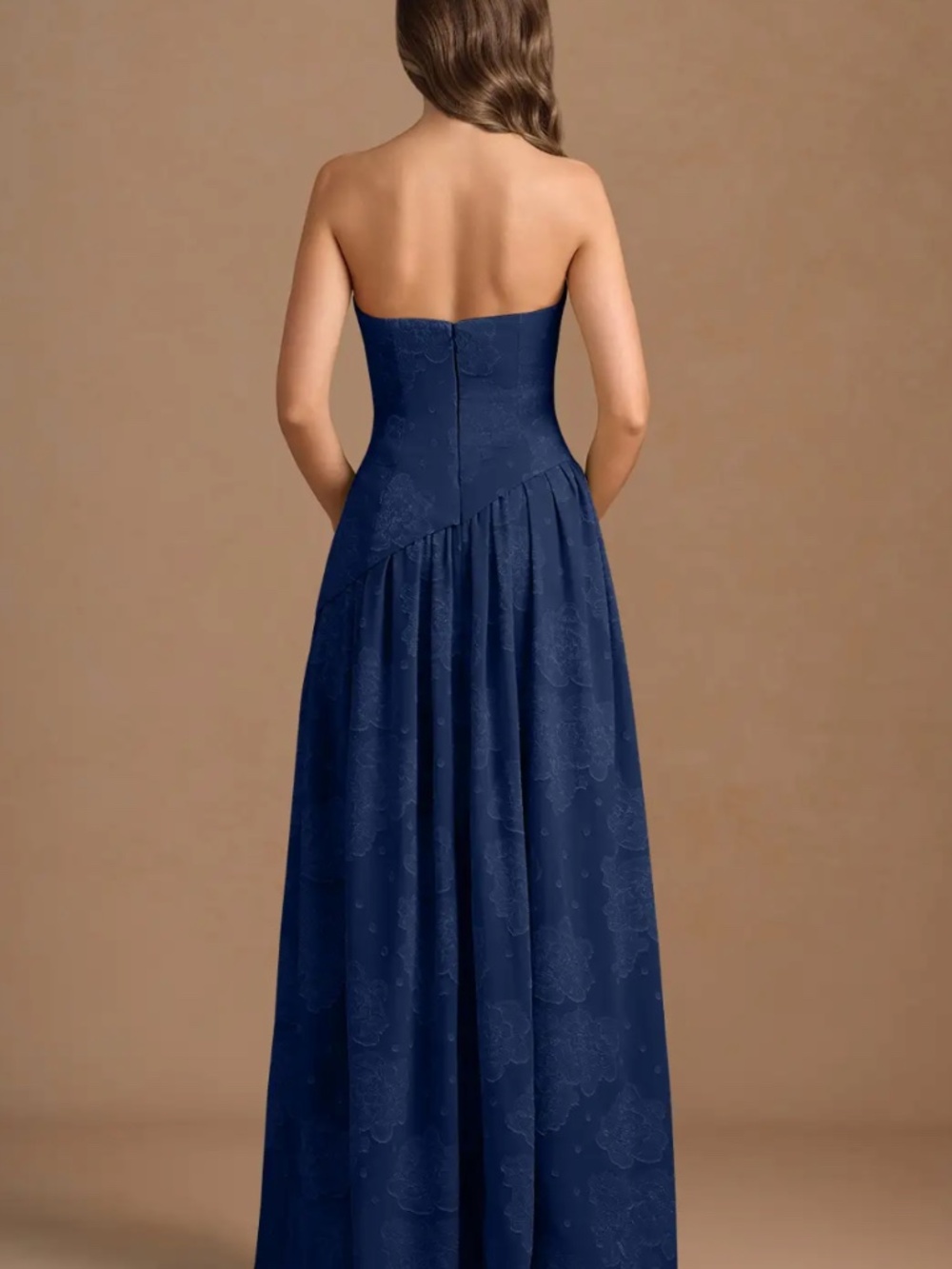 Azazie Altier NWT Marcella Maxi Dress Navy Size US2 - Picture 3 of 4